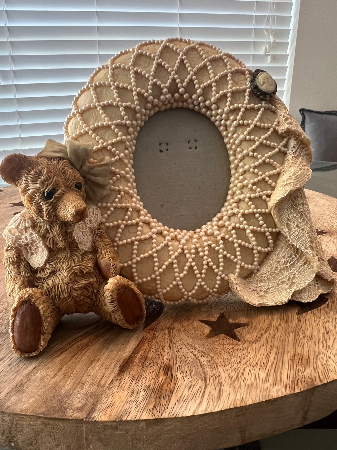 Vintage Teddy Bear Picture Frame Etsy