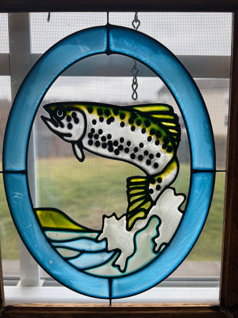 Bass Fishing Stained Glass Frame Etsy