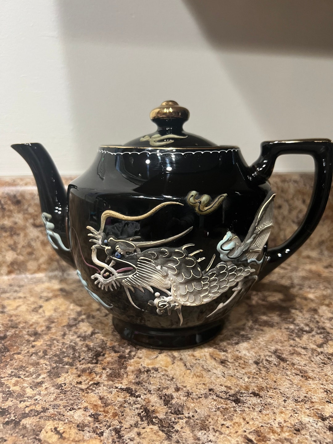 Vintage Japanese Moriage Dragonware Teapot Etsy