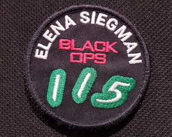 Custom embroidered Ø3" Ø7.6cm patch BLACK OPS ZOMBIES 115 Elena Siegman hook and loop velcro video game iron-on cosplay