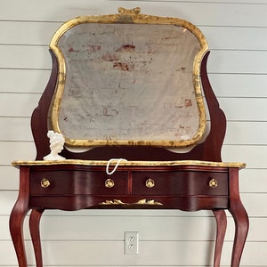Antique Dressing Table Vanity with Mirror