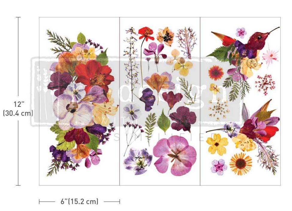 Decor Transfers - Organic Flora (6” x 12”) - 3 sheets
