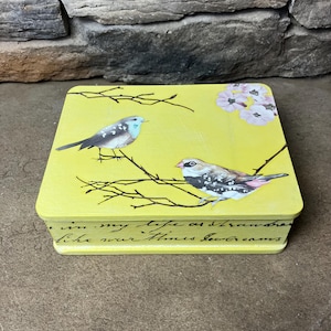 Vintage Wood Keepsake Box - Upcycled Box