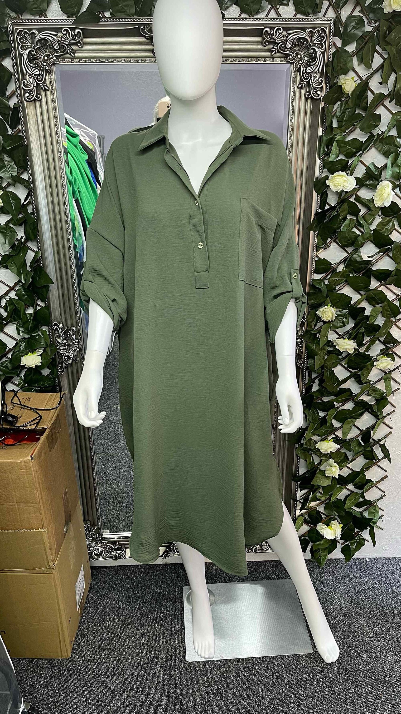 Long button up clearance dress