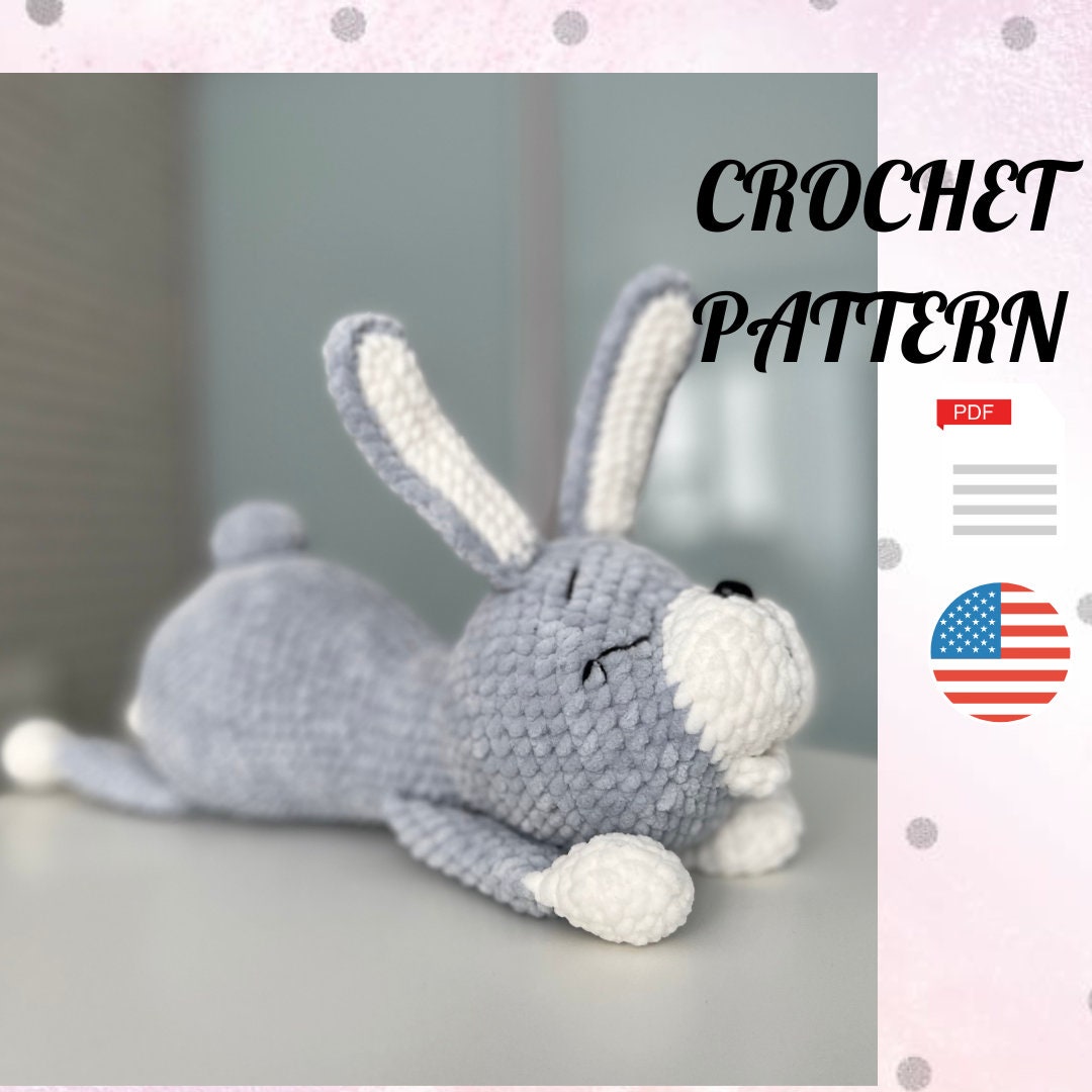 Crochet Pattern BUNNY Sleeping PDF Tutorial - Amigurumi Bunny ...