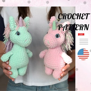 Crochet pattern Little Unicorn PDF tutorial - Amigurumi Unicorn - Easy crochet pattern