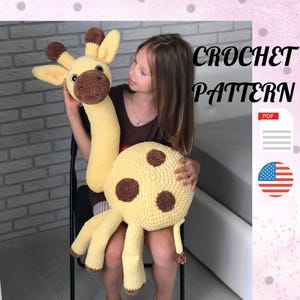 Crochet pattern PILLOW Giraffe PDF tutorial - Amigurumi pillow - Amigurumi giraffe - Crochet pattern animals - Easy crochet pattern