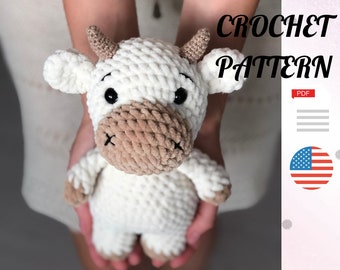 Crochet pattern Little bull PDF tutorial - Amigurumi Bull - Amigurumi Cow - Crochet pattern animals