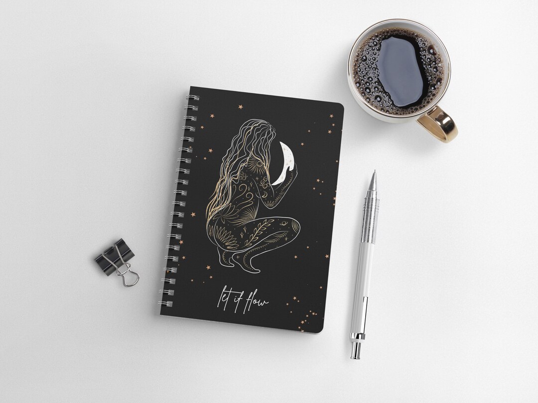 Let It Flow Goddess Woman, Tarot Inspiration Journal, Personalized Manifestation Journal, Diary