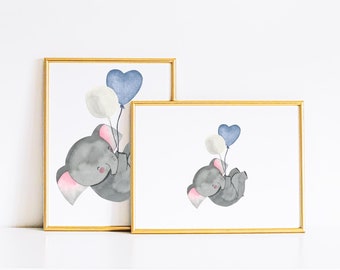 Elephant Nursery Art Print, Printable Wall Art, Digital Download Print, Baby Gift, Nursery Room Decor, Wall Art Print, Baby Shower Gifts