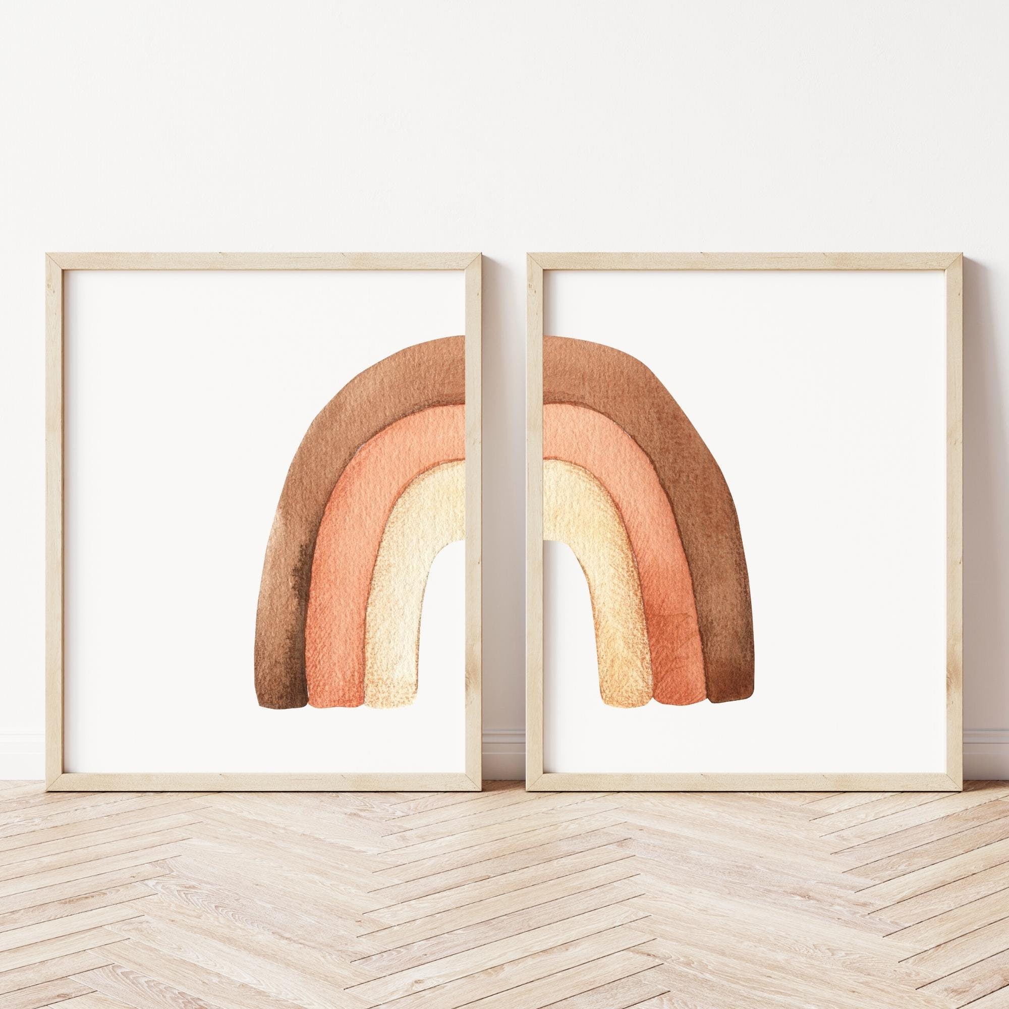 Boho Rainbow Nursery Wall Art Print, Set of 2, Digital Download, Boho ...