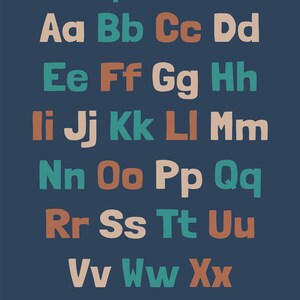 Educational Poster - Alphabet - coffee color palette