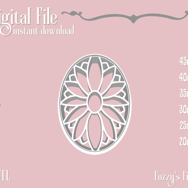 Oval Flower 3d STL Files For Polymer Clay Cutters Digital File Only