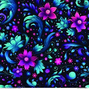 Galactic Floral 5 Printed Vinyl Sheets/Tumbler Wrap