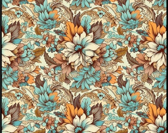 Boho Floral 12 Printed Vinyl Sheets/Tumbler Wrap