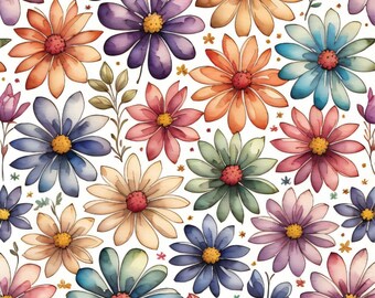 Rainbow Flowers 8 Printed Vinyl Sheets/Tumbler Wrap