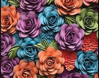 Fall Roses 3D Printed Vinyl Sheets/Tumbler Wrap