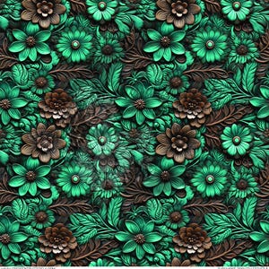 Turquoise Tooled Leather 8 Printed Vinyl Sheets/Tumbler Wrap
