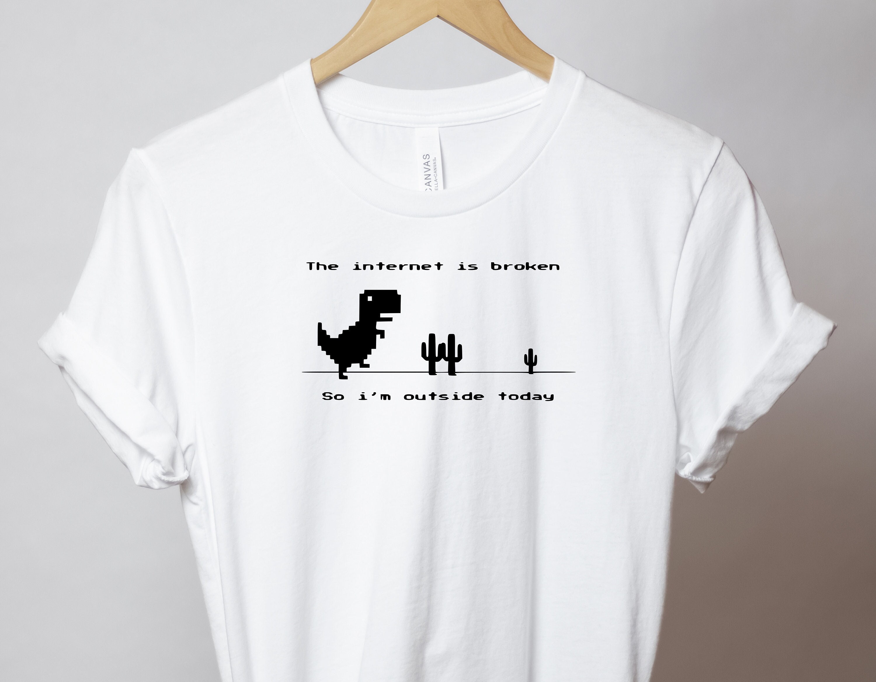 Google Trex Runner T Camisa 100% Algodão Puro Dinossauro Chrome Google Internet  T Rex Dino Offline Navegador Jogo Engraçado Geek Pixel - Camisetas -  AliExpress