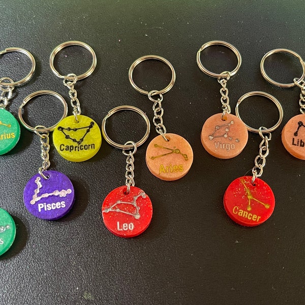 Handmade Resin Astrological Keychains