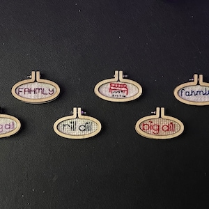 Sister Wives Mini backstitches, various words/sayings