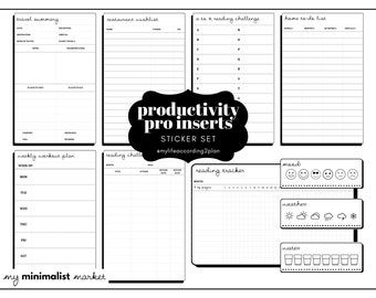 Minimalist Everyday Inserts Pro Sticker Pack, Planning and Bujo Sticker Set, Digital Planner Stickers, GoodNotes 5 Elements, Precropped
