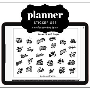 Ensemble d'autocollants minimalistes de tous les jours, Planning et étiquettes Bujo, Stickers pour agenda numérique, GoodNotes 5 éléments, prérecadré