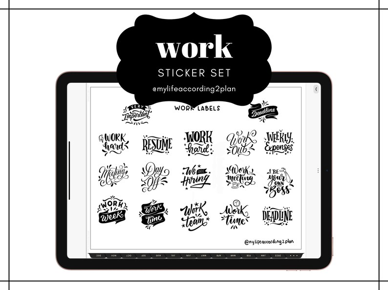 Minimalist Everyday Stickers, Work Labels Sticker Set, Digital Planner ...