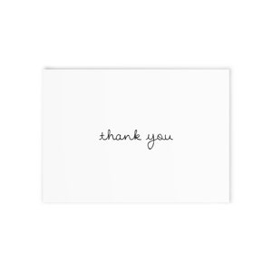 Tarjetas de agradecimiento minimalistas, notas en blanco y negro, mensaje elegante, tarjeta de lujo