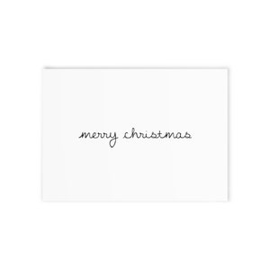 Minimalist Merry Christmas Cards, Black & White Notes, Elegant Message, Luxury Card