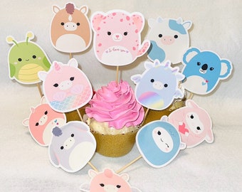 Squishmallow  Cupcakes toppers / cupcakes toppers / Squishmallow  Birthday / Squishmallow birthday / Squishmallow  party