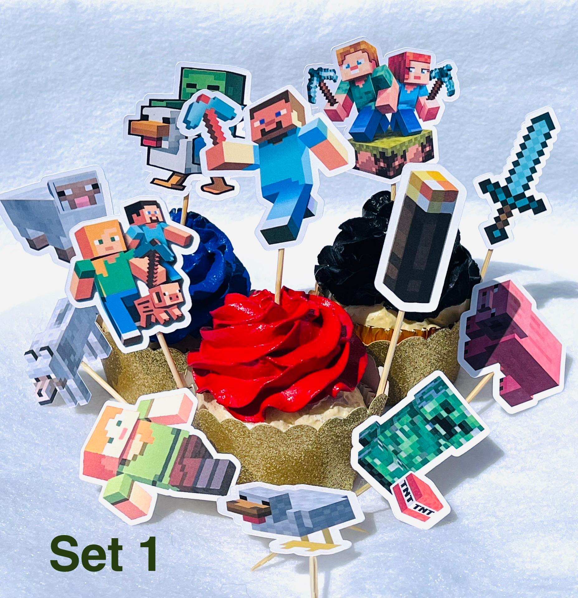 Handmade Minecraft Cupcake Toppers