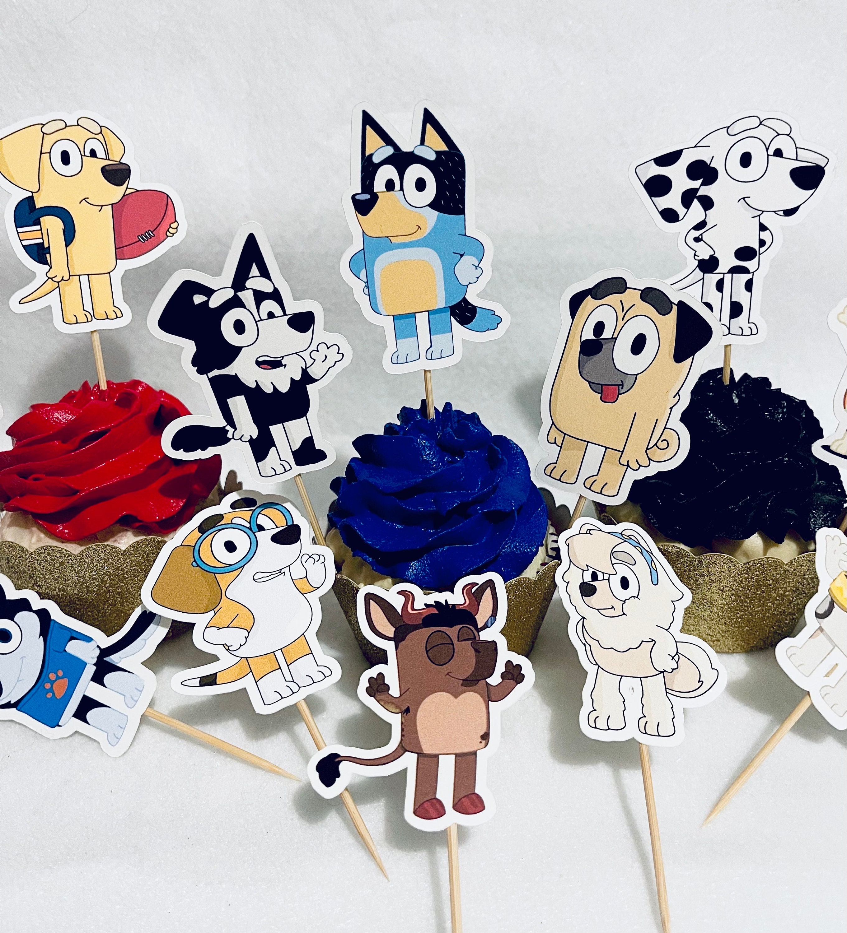Handmade Cardstock Bluey Toppers