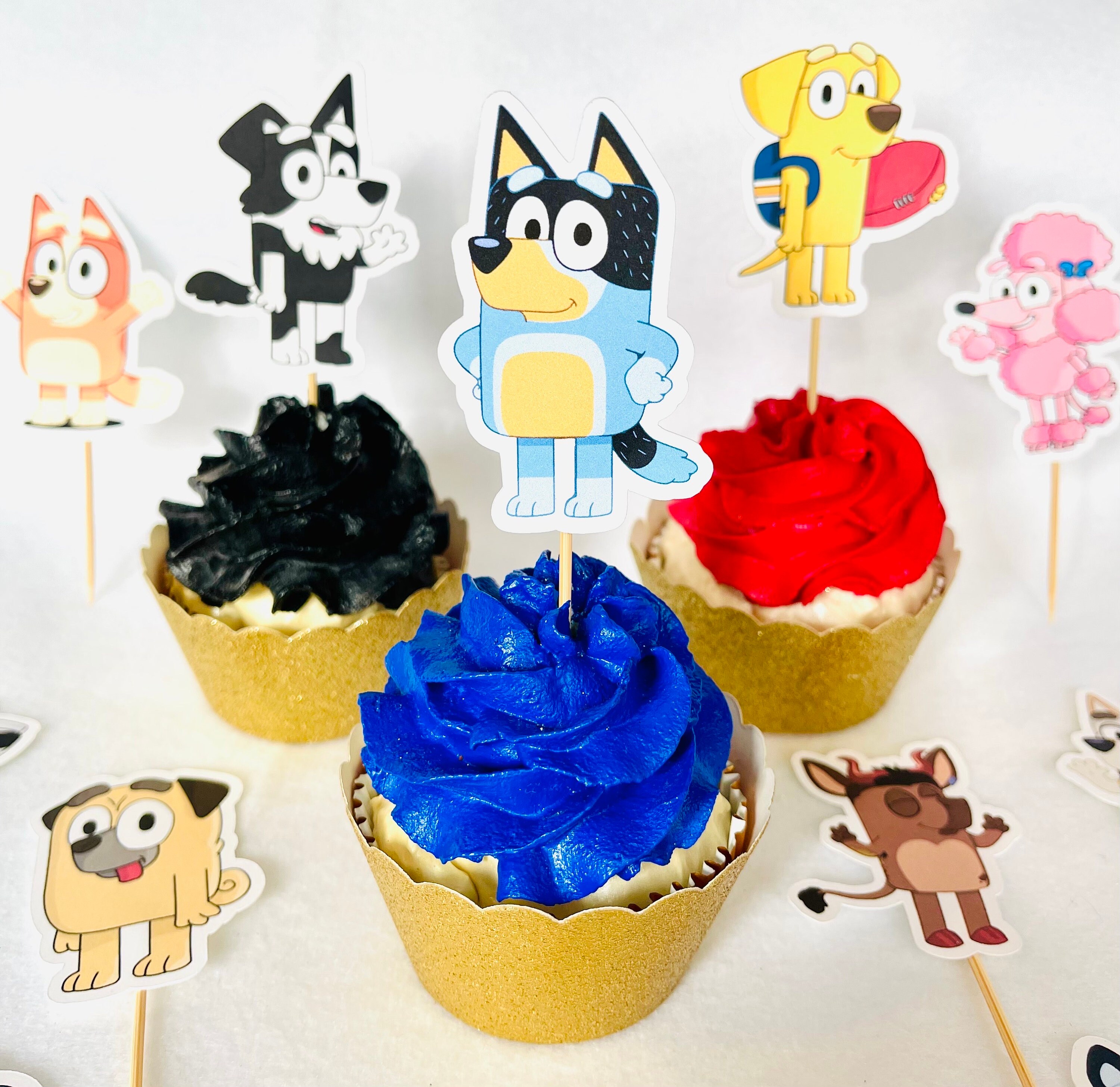 Handmade Cardstock Bluey Toppers