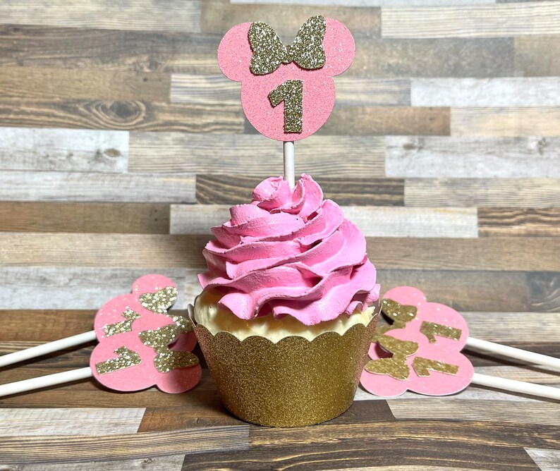 Mickey Mouse Cupcakes Toppers / Glitter Cupcakes Toppers / Etsy