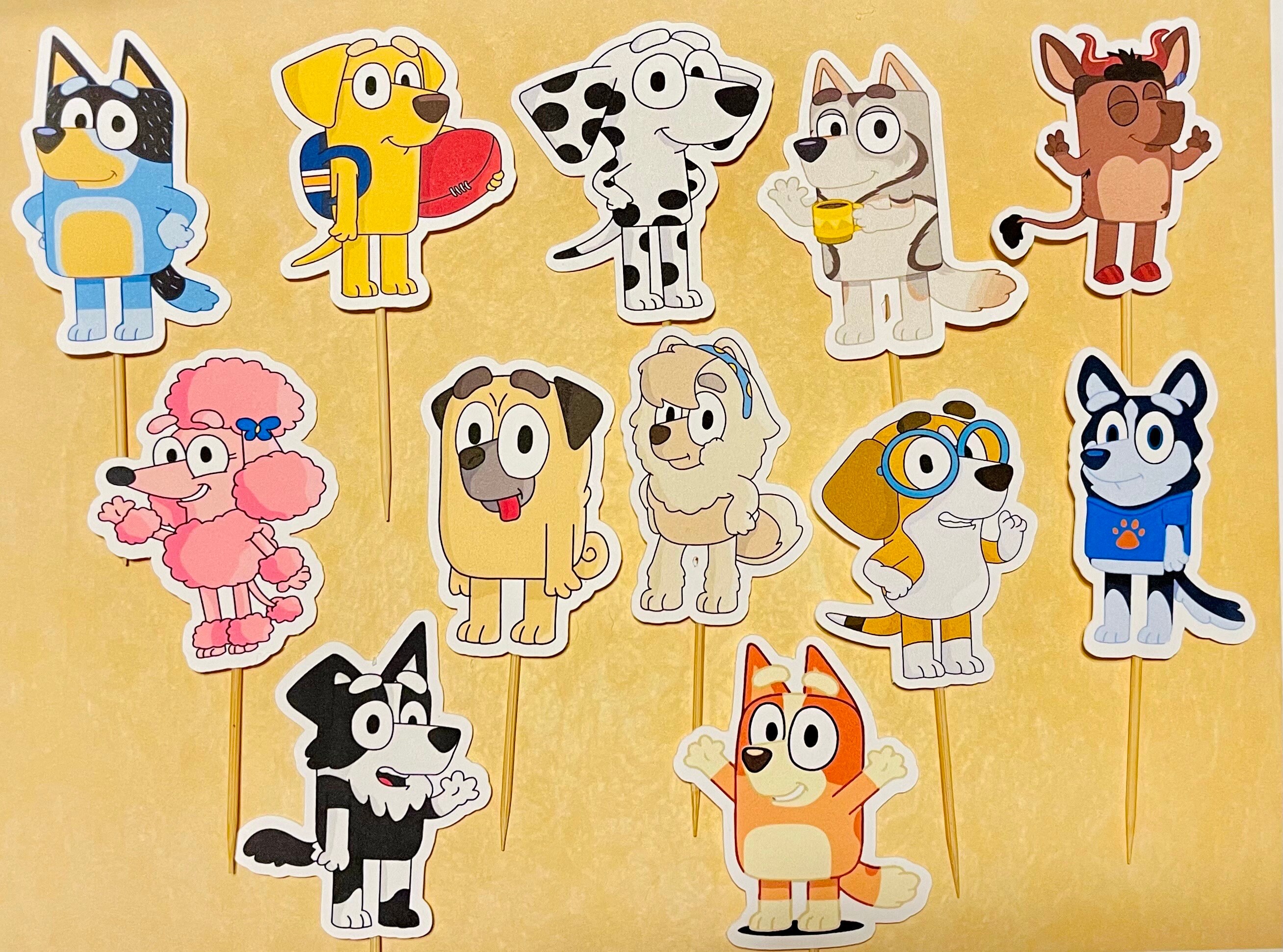 Handmade Cardstock Bluey Toppers