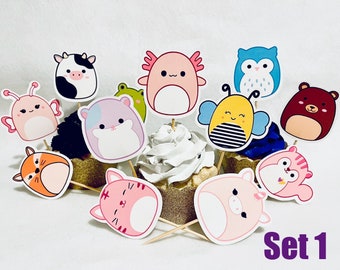 Squishmallow  Cupcakes toppers / cupcakes toppers / Squishmallow  Birthday / Squishmallow birthday / Squishmallow  party