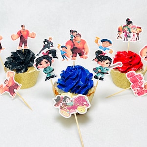 Wreck-It Ralph Cupcake Toppers: Handmade Party Decorations (Set of 12)