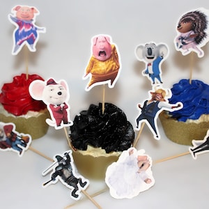 Sing 1 & 2 Cupcake Toppers: Handmade Birthday Party Decorations