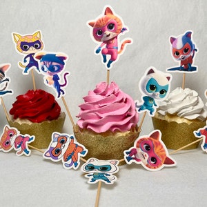 Superkitties Cupcakes toppers cupcakes toppers Superkitties Birthday  Superkitties birthday Superkitties  party Superkitties 3D Cake Topper