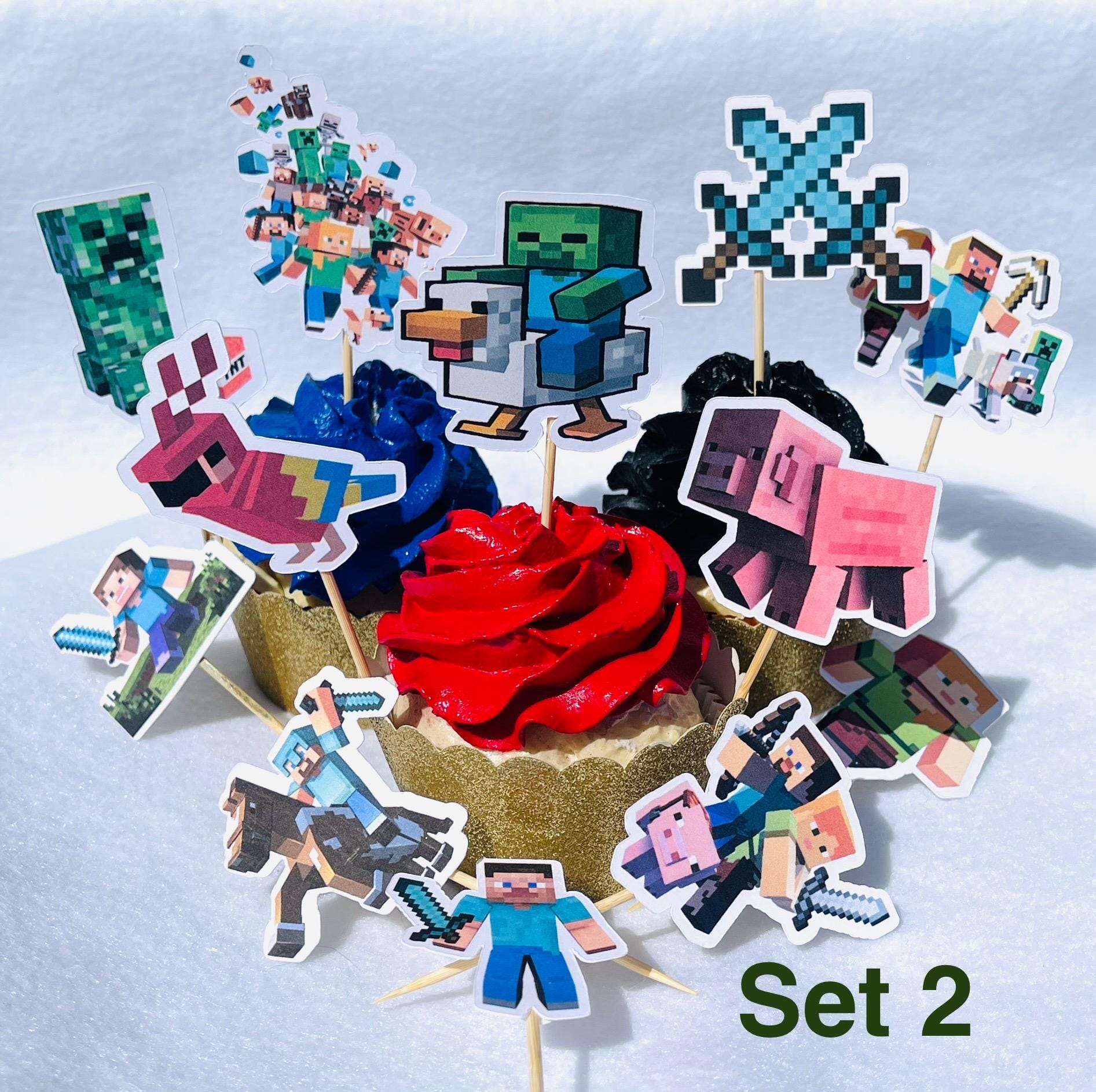 Handmade Minecraft Cupcake Toppers
