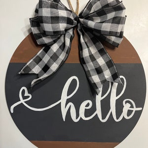 Hello Wooden Door Hanger, hello door sign, front door sign, hello door hanger, hello sign,hello sign for front door, door sign.