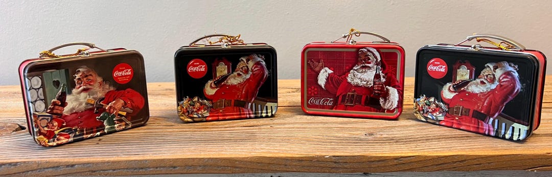 Santa Juice Box Coca-cola Santa, Mini Lunch Box Holiday Ornaments - Etsy