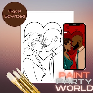 Utskrivbar canvas/Förritad konturcanvas/Gör-det-själv-canvas/Fest/Målarkit/PNG/målarfest/Vuxna