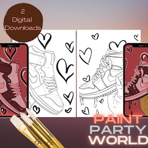 Valentine’s Canvas Printable/ Pre Drawn Outline Canvas/ DIY Canvas/ Party/ Paint Kit/ PNG/ paint party/ Adults