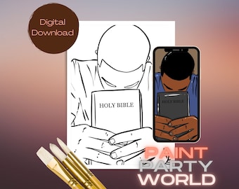 Canvas Printable/ Pre Drawn Outline Canvas/ DIY Canvas/ Party/ Paint Kit/ PNG/ paint party/ Adults
