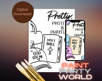 Paint Party Printable/ Pre Drawn Outline Canvas/ DIY Canvas/ Party/ Paint Kit/ PNG/ paint party/ Adults