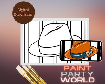Canvas Printable Smooth/ Pre Drawn Outline Canvas/ DIY Canvas/ Party/ Paint Kit/ PNG/ paint party/ Adults