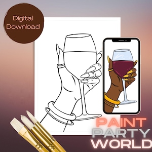 Fall Canvas Printable/ Pre Drawn Outline Canvas/ DIY Canvas/ Party/ Paint Kit/ PNG/ paint party/ Adults/ Gift