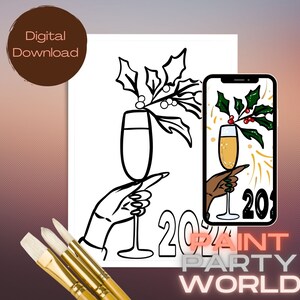 Canvas Printable/ Pre Drawn Outline Canvas/ DIY Canvas/ Party/ Paint Kit/ PNG/ paint party/ Adults